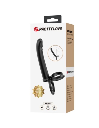 PRETTY LOVE - DILLION DOUBLE PÉNÉTRATION DOUBLE ANNEAU PÉNAL NOIR