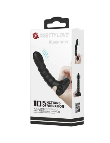 PRETTY LOVE - VIBRATEUR DOIGT ALEXANDER 10 VIBRATIONS NOIR