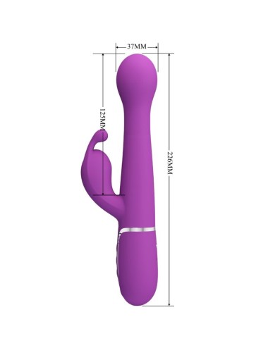 PRETTY LOVE - VIBRATEUR LAPIN MULTIFONCTION 3 EN 1 DEJON VIOLET