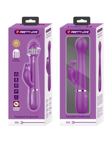 PRETTY LOVE - VIBRATEUR LAPIN MULTIFONCTION 3 EN 1 DEJON VIOLET