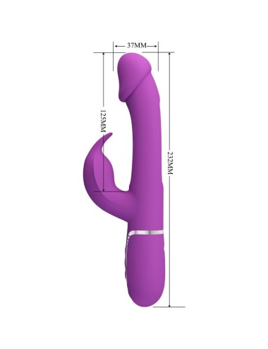 PRETTY LOVE - KAMPAS VIBRATEUR LAPIN MULTIFONCTION 3 EN 1 VIOLET
