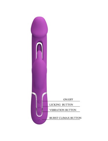 PRETTY LOVE - KAMPAS VIBRATEUR LAPIN MULTIFONCTION 3 EN 1 VIOLET