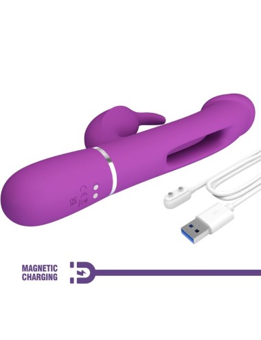 PRETTY LOVE - KAMPAS VIBRATEUR LAPIN MULTIFONCTION 3 EN 1 VIOLET