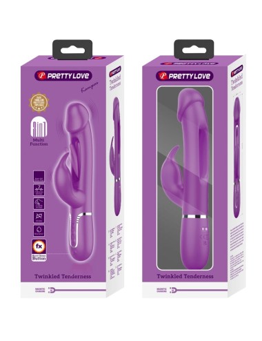 PRETTY LOVE - KAMPAS VIBRATEUR LAPIN MULTIFONCTION 3 EN 1 VIOLET