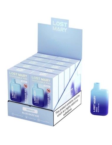LOST MARY - BM600 VAPER NICOTINE 2% JETABLE BLUE RAZZ ICE