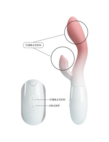PRETTY LOVE - VIBRATEUR POINT G LUMINEUX + STIMULATEUR DE CLITORIS 30 VIBRATIONS ROSE