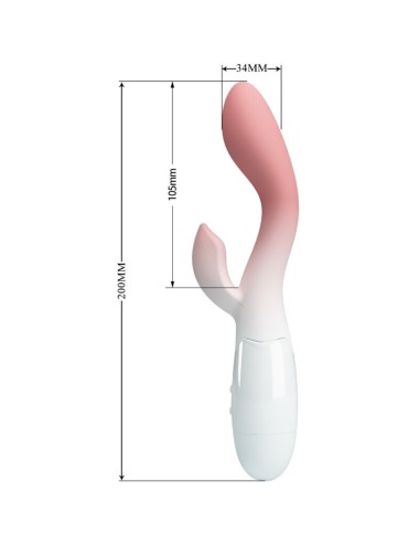 PRETTY LOVE - VIBRATEUR POINT G LUMINEUX + STIMULATEUR DE CLITORIS 30 VIBRATIONS ROSE
