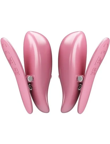 PRETTY LOVE - PINCES À TÉTONS CAILEY 10 VIBRATIONS TÉLÉCOMMANDE ROSE