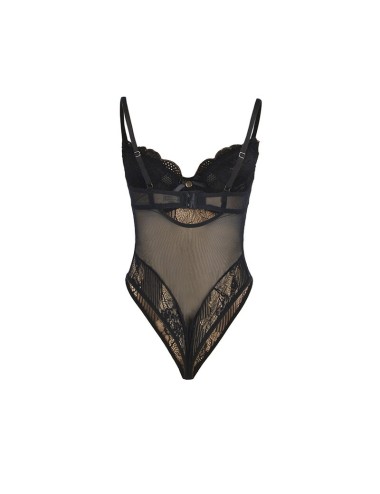 SUBBLIME - 955625 BODY EN DENTELLE AVEC FERMETURE EN BAS NOIR L/XL