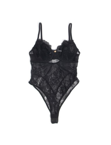 SUBBLIME - 955625 BODY EN DENTELLE AVEC FERMETURE EN BAS NOIR L/XL