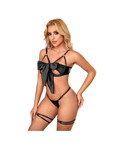 SUBBLIME - 955199 ENSEMBLE SOUTIEN-GORGE AVEC NŒUD NOIR RÉGLABLE S/M