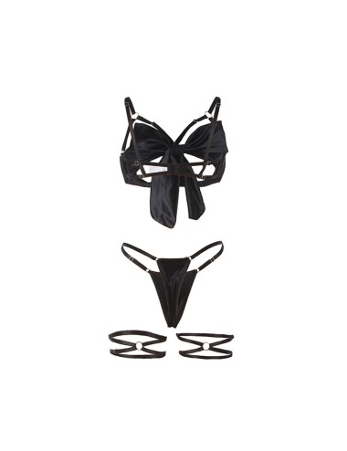 SUBBLIME - 955199 ENSEMBLE SOUTIEN-GORGE AVEC NŒUD NOIR RÉGLABLE S/M