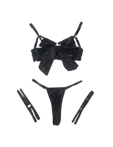 SUBBLIME - 955205 ENSEMBLE SOUTIEN-GORGE AVEC NŒUD NOIR RÉGLABLE L/XL