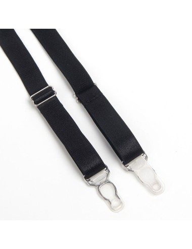 SUBBLIME - 955236 ENSEMBLE SOUTIEN-GORGE BONDAGE NOIR AVEC JARRETELLE S/M