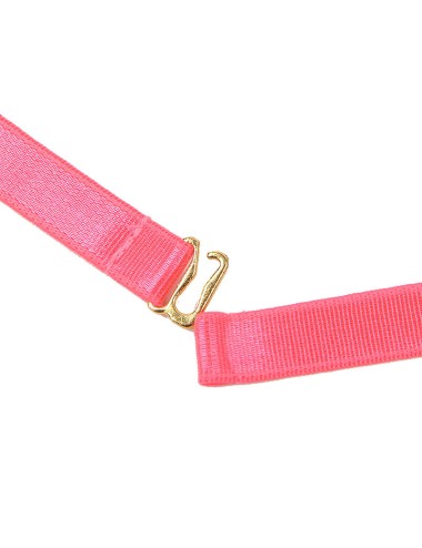 SUBBLIME - 955304 ENSEMBLE SOUTIEN-GORGE AVEC COLLIER ET DÉTAILS DE JAMBES ROSE FLUORESCENT L/XL