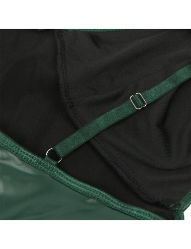 SUBBLIME - 955441 ROBE À BRETELLES EN CUIR VERT L/XL
