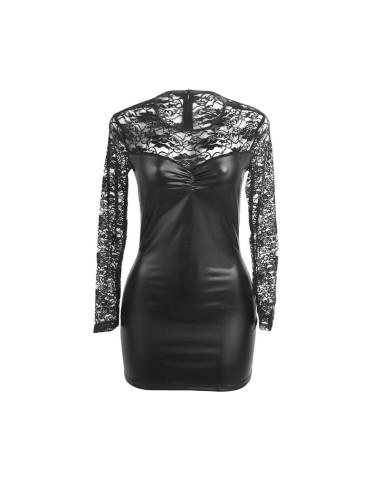 SUBBLIME - 955601 ROBE À MANCHES LONGUES AVEC DENTELLE NOIRE L/XL