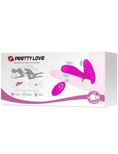 PRETTY LOVE - MASSEUR & VIBRATEUR 12 VIBRATIONS TÉLÉCOMMANDE VIOLET
