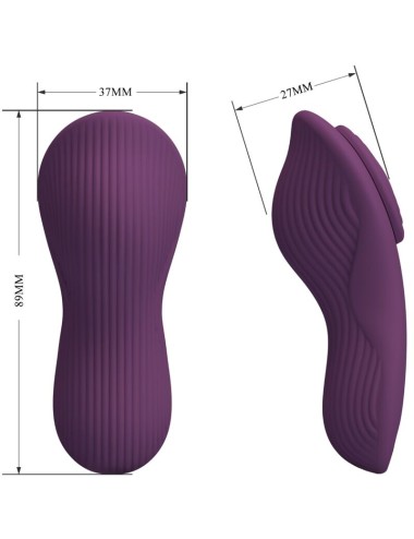 PRETTY LOVE - MANE LAY ON MASSEUR DE CLITORIS 10 VIBRATIONS TÉLÉCOMMANDE VIOLET