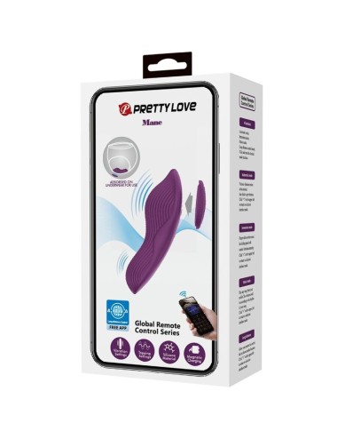 PRETTY LOVE - MANE LAY ON MASSEUR DE CLITORIS 10 VIBRATIONS TÉLÉCOMMANDE VIOLET