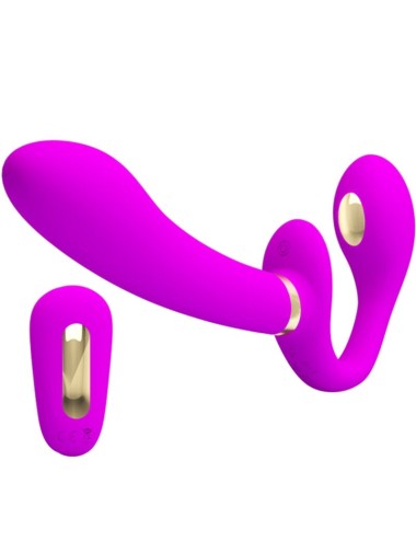 PRETTY LOVE - THUNDERBIRD DOUBLE VIBRATEUR STRAP-ON AVEC TÉLÉCOMMANDE VIOLET