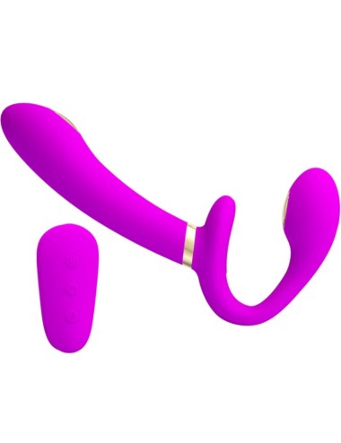 PRETTY LOVE - THUNDERBIRD DOUBLE VIBRATEUR STRAP-ON AVEC TÉLÉCOMMANDE VIOLET