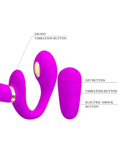 PRETTY LOVE - THUNDERBIRD DOUBLE VIBRATEUR STRAP-ON AVEC TÉLÉCOMMANDE VIOLET