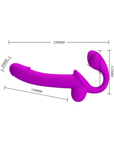 PRETTY LOVE - STIMULATEUR DOUBLE STRAP-ON KELPIE VIOLET