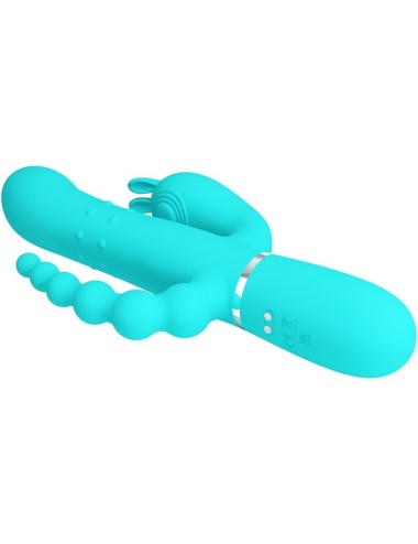 PRETTY LOVE - CAMMY 4 EN 1 VIBRATEUR MULTIFONCTION TRIPPLE RABBIT BLEU