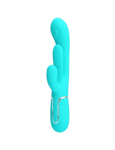 PRETTY LOVE - SHANIA TRIPLE RABBIT VIBRATEUR MULTIFONCTION 3 EN 1 BLEU