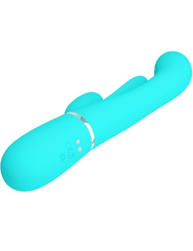 PRETTY LOVE - SHANIA TRIPLE RABBIT VIBRATEUR MULTIFONCTION 3 EN 1 BLEU