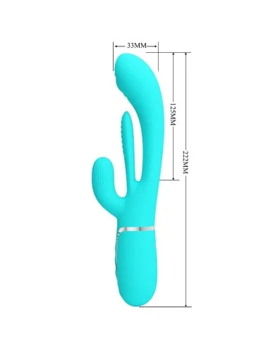 PRETTY LOVE - SHANIA TRIPLE RABBIT VIBRATEUR MULTIFONCTION 3 EN 1 BLEU