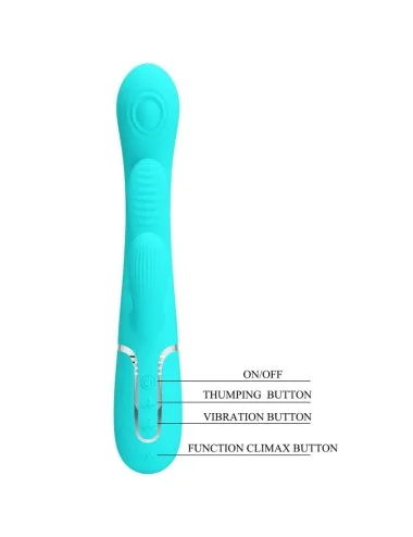 PRETTY LOVE - SHANIA TRIPLE RABBIT VIBRATEUR MULTIFONCTION 3 EN 1 BLEU