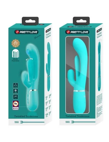PRETTY LOVE - SHANIA TRIPLE RABBIT VIBRATEUR MULTIFONCTION 3 EN 1 BLEU