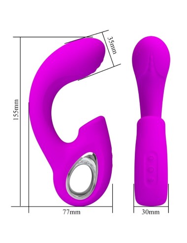 PRETTY LOVE - SIBEL VIBRATEUR POINT G + STIMULATEUR CLITORIS SIBEL 10 VIBRATIONS VIOLET