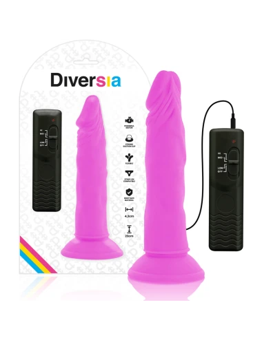 DIVERSIA - DILDO VIBRANT FLEXIBLE VIOLET 23 CM -O- 4.3 CM