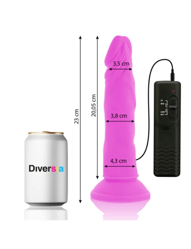 DIVERSIA - DILDO VIBRANT FLEXIBLE VIOLET 23 CM -O- 4.3 CM
