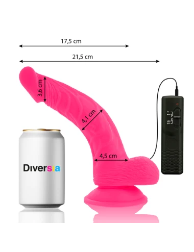 DIVERSIA - DILDO VIBRANT FLEXIBLE ROSE 21.5 CM -O- 4.5 CM