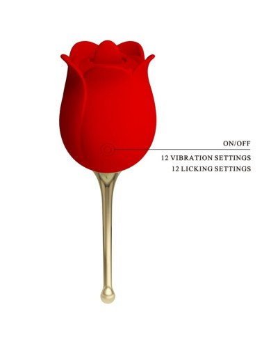PRETTY LOVE - ROSE LOVER STIMULATEUR DE CLITORIS ROSE 12 VIBRATIONS ROUGE