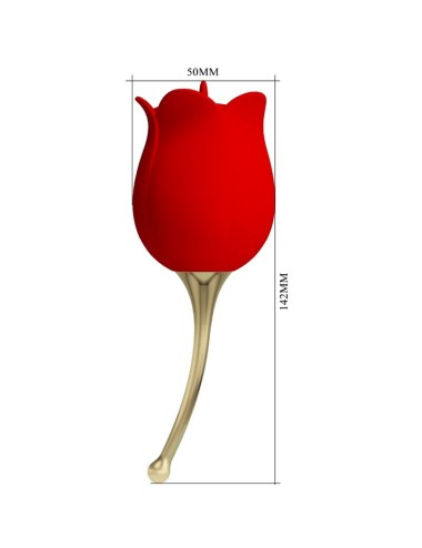 PRETTY LOVE - ROSE LOVER STIMULATEUR DE CLITORIS ROSE 12 VIBRATIONS ROUGE
