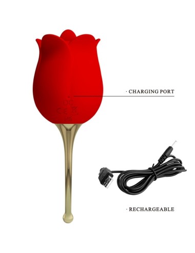 PRETTY LOVE - ROSE LOVER STIMULATEUR DE CLITORIS ROSE 12 VIBRATIONS ROUGE