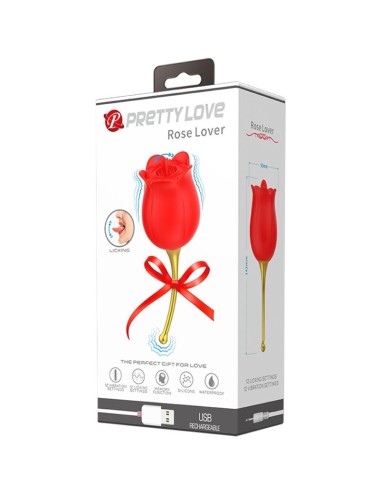 PRETTY LOVE - ROSE LOVER STIMULATEUR DE CLITORIS ROSE 12 VIBRATIONS ROUGE