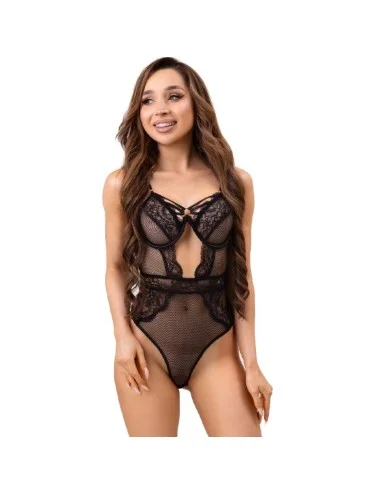 LIVCO CORSETTI FASHION - BODY PAULA LC 20209 AVEC DÉCORATIONS EN DENTELLE NOIR L/XL