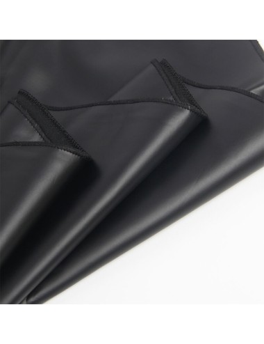 SUBBLIME - 955380 ROBE À BRETELLES EN CUIR NOIR L/XL