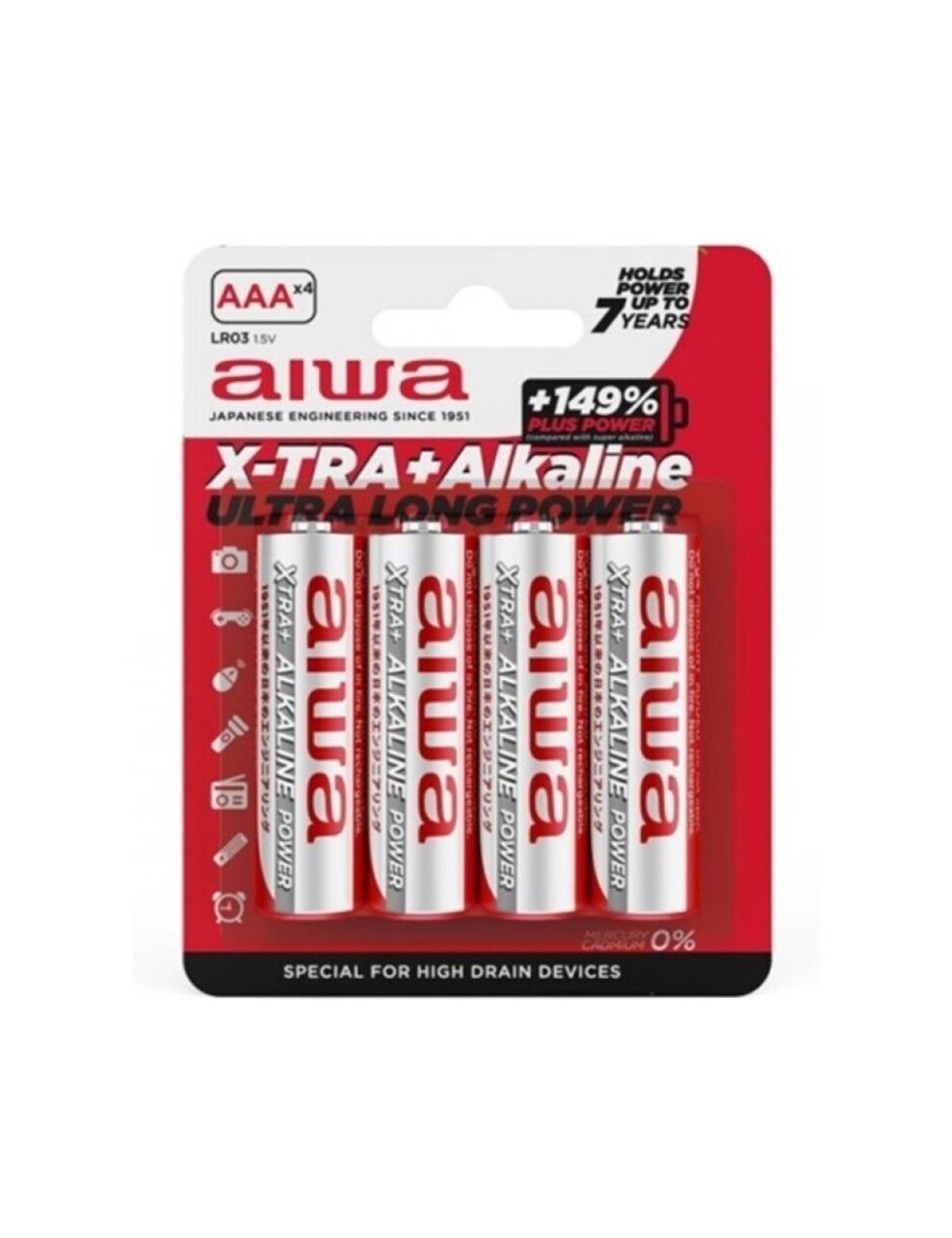 AIWA - PILE ALCALINE X-TRA AAA LR03 BLISTER*4