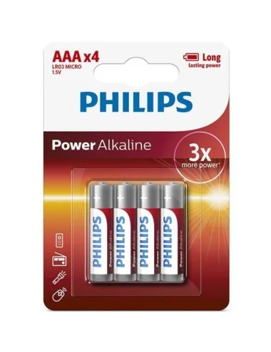 PHILIPS - PILE ALCALINE AAA LR03 BLISTER*4