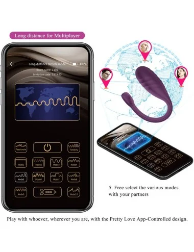 PRETTY LOVE - VIBRATEUR CONTRÔLÉ PAR APPLICATION LEVIATHAN VIOLET