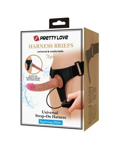 PRETTY LOVE - CULOTTE HARNAIS UNIVERSELLE KYTON AVEC GODE SQUIRTING 19 CM MULATO