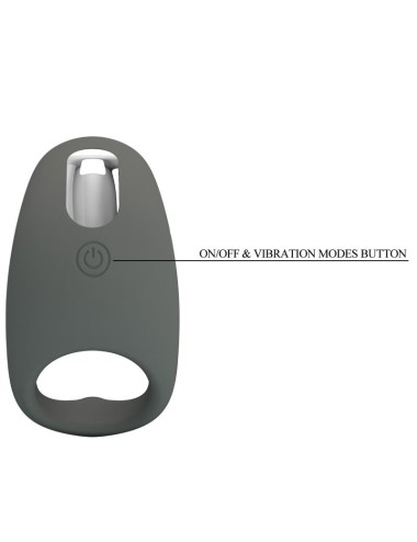 PRETTY LOVE - GEMMA ANNEAU VIBRATEUR AVEC MEMOIRE GRIS