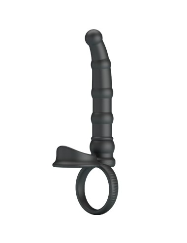 PRETTY LOVE - ANNEAU PÉNIS VIBRANT TATUM AVEC PLUG 10 VIBRATIONS NOIR